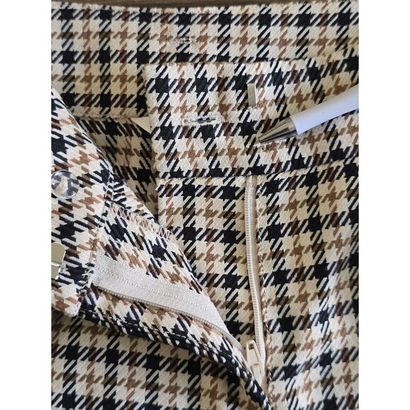 H&M Houndstooth Wide Leg Paperbag Pants Womens Size 10 Belted Crop Trendy - Picture 7 of 12